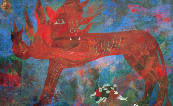 Ben Shahn, Allegory, 1948, tempera on panel, 36-1/8 x 48-1/8 inches (Modern Art Museum of Fort Worth)