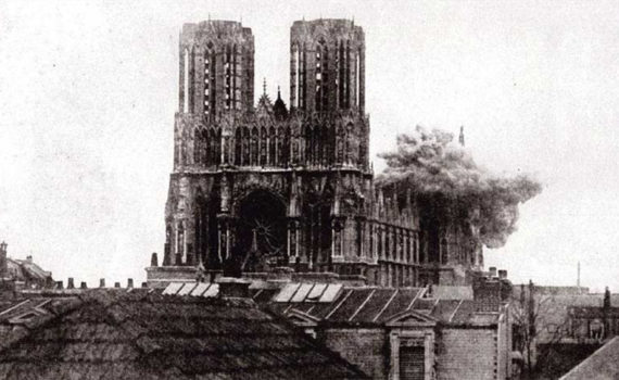 Fact and fiction:  The explosion of Reims Cathedral during World War I