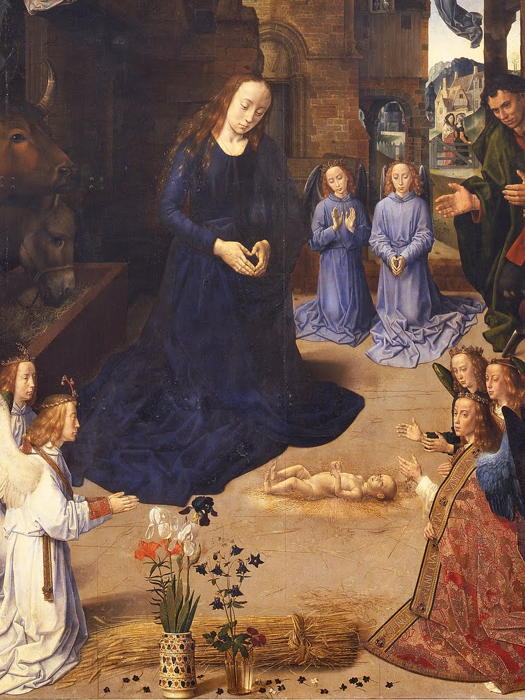 Hugo van der Goes, Portinari Altarpiece, center panel, c. 1476, oil on wood, 274 x 652 cm when open (Uffizi)
